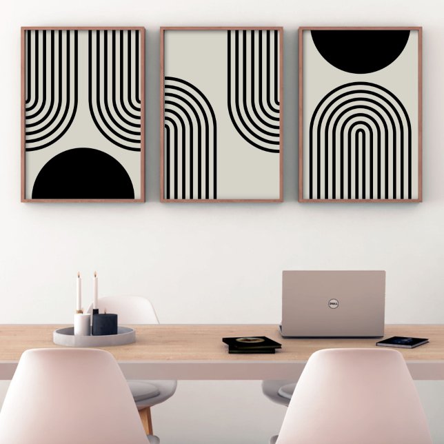 Sets De Impresiones Línea Art Parabolas Sólido Semicirculo Arte Pared (Subido por el creador)