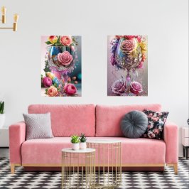 Sets De Impresiones Lujosa acuarela de cristal de cristal de cristal d