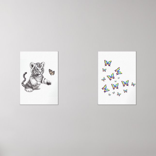 Sets De Impresiones mariposas y cachorros (Anverso)