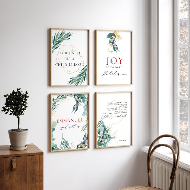 Sets De Impresiones Navidades de acuarela verso de la biblia verde (Subido por el creador)