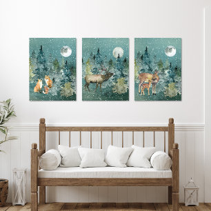 Sets De Impresiones Navidades de animales de bosque de Woodland Forest
