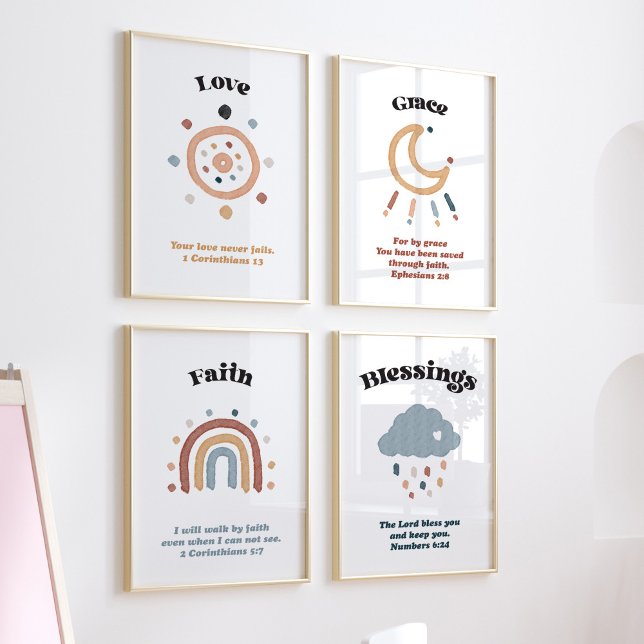 Sets De Impresiones Niños cristianos biblia conjunto de 4 posters (Subido por el creador)