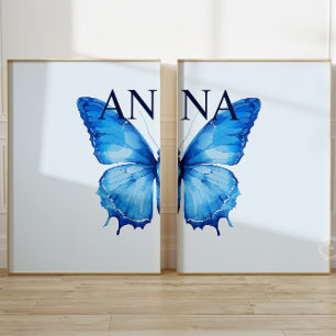 Sets De Impresiones Nombre personalizado de mariposa dividida Pared Ar