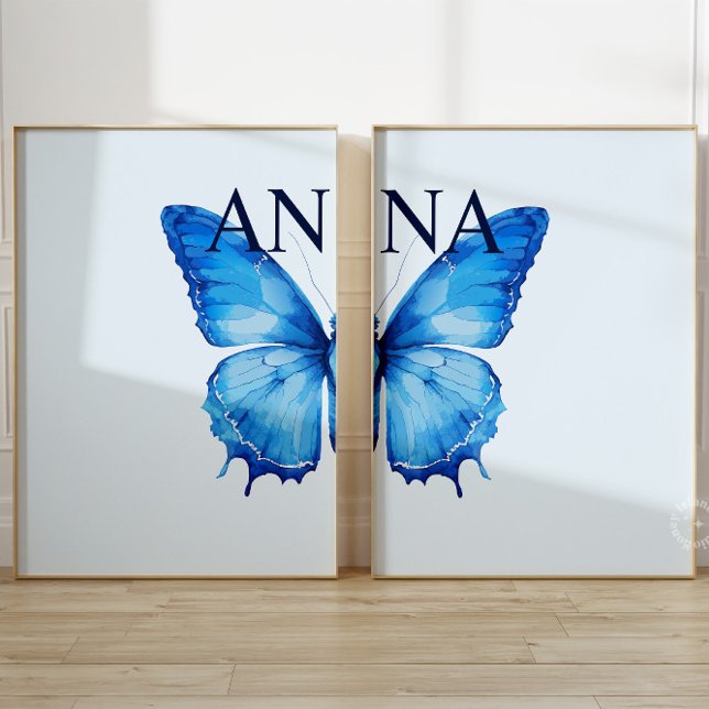 Sets De Impresiones Nombre personalizado de mariposa dividida Pared Ar (Subido por el creador)