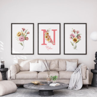 Sets De Impresiones Nombre personalizado Flores silvestres Imprimir