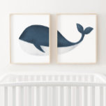 Sets De Impresiones Nursera de la playa de ballenas de color azul mari<br><div class="desc">Aclarar el espacio de tu pequeña con este juego de huellas de ballenas acuáticas.</div>