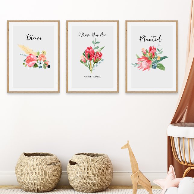 Sets De Impresiones Nursera floral Boho Nombre personalizado (Subido por el creador)