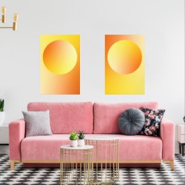 Sets De Impresiones Orange Gradient Circle Vignette Abstract Design