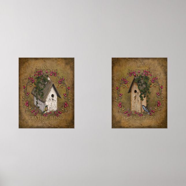 Sets De Impresiones Palabras positivas Verdaderas Aves Berries (Anverso)