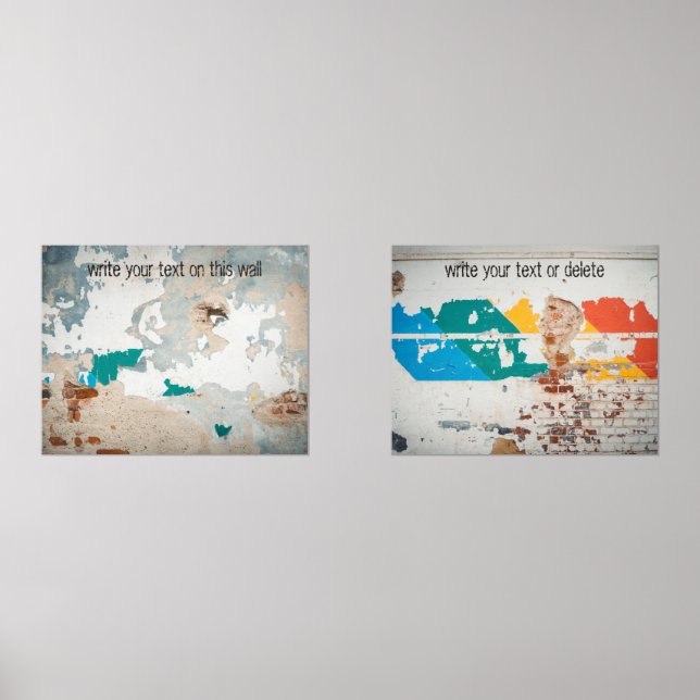 Sets De Impresiones Pared de ladrillo pintado de estilo loft (Anverso)