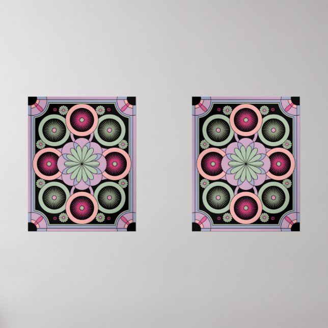 Sets De Impresiones Pastel Geometric Mandala Bloom (Anverso)