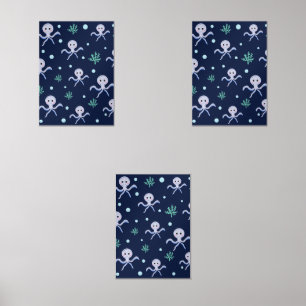 Sets De Impresiones Patrón de pulpo bajo el mar