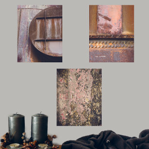 Sets De Impresiones Patrones oxidados de grano industrial