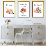Sets De Impresiones Personalizado de afirmación de color de agua flora<br><div class="desc">Un conjunto muy divertido de posters de arte floral con flores de acuarela pintadas a mano y tu texto personalizado. Las afirmaciones positivas actuales se pueden cambiar fácilmente. Perfecto para una habitación con temática floral,  oficina,  dormitorio,  etc.,  también es perfecto para unas vacaciones o un regalo de cumpleaños.</div>