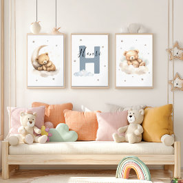 Sets De Impresiones Personalized Teddy Bear Custom Name Nursery