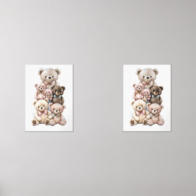 Sets De Impresiones Pila de Osos Pastel Teddy (Anverso)