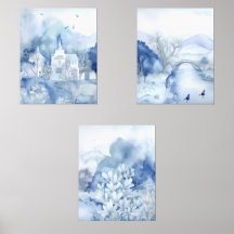 Pueblo Azul Tranquilo – Paisaje Boho