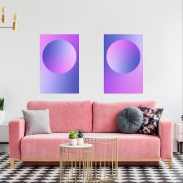 Sets De Impresiones Purple Gradient Circle Vignette Abstract Design