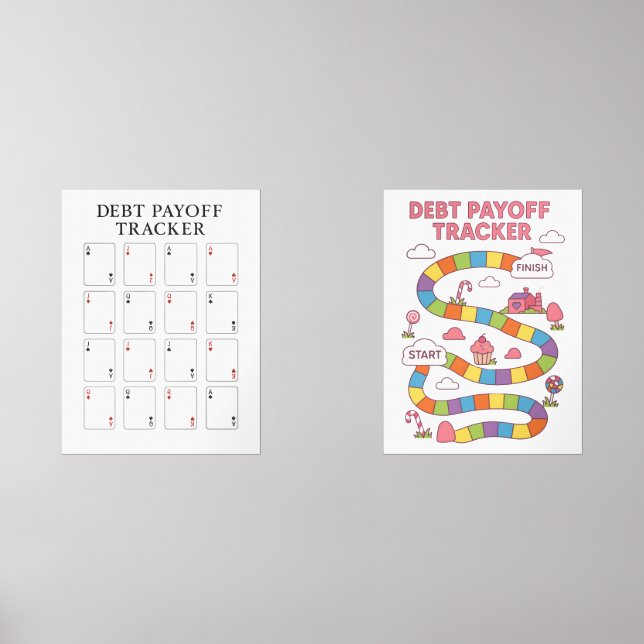 Sets De Impresiones Rastreador de pagos de deudas (Anverso)