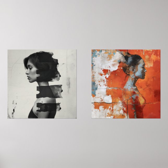 Sets De Impresiones Representación artística que muestra a una mujer e (Anverso)