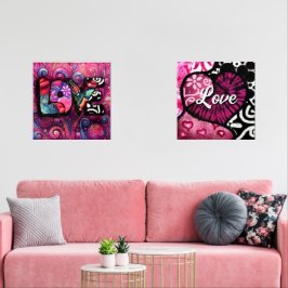 Sets De Impresiones Resumen Palabra de amor Graffiti Valentine Floral 