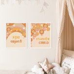 Sets De Impresiones Retro boho quedarse groovy flor de guardería infan<br><div class="desc">Retro boho estrenar groovy flor niños vivero Wall Art Sets</div>