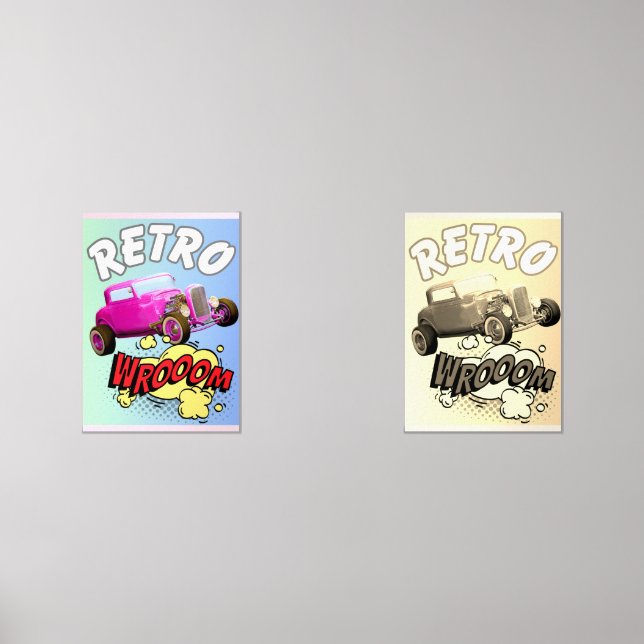 Sets De Impresiones Retro Muscle Car (Anverso)