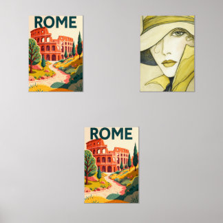 Sets De Impresiones Rome Wall Art Print – Iconic Roma Cityscape Travel