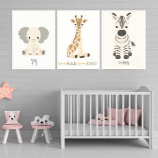 Sets De Impresiones Scandinavian Minimal Safari Nursery Poster