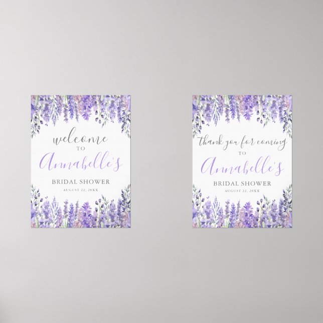 Sets De Impresiones Signo de bienvenida Floral Purple Bridal Briower (Anverso)
