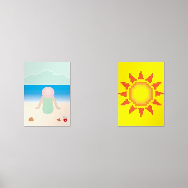 Sets De Impresiones Sitting on the Beach under the Sun (Anverso)