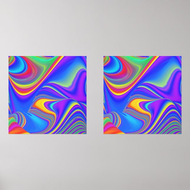 Sets De Impresiones Summerfeeling, Resumen 3D Rainbowart (Anverso)