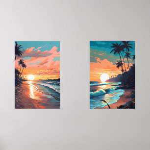 Sets De Impresiones Sunsets de playa tropical