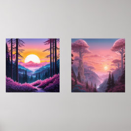 Sets De Impresiones Sunsets Pastel espléndidos