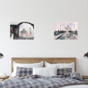 Sets De Impresiones Taj Mahal Postcard Vintage Travel