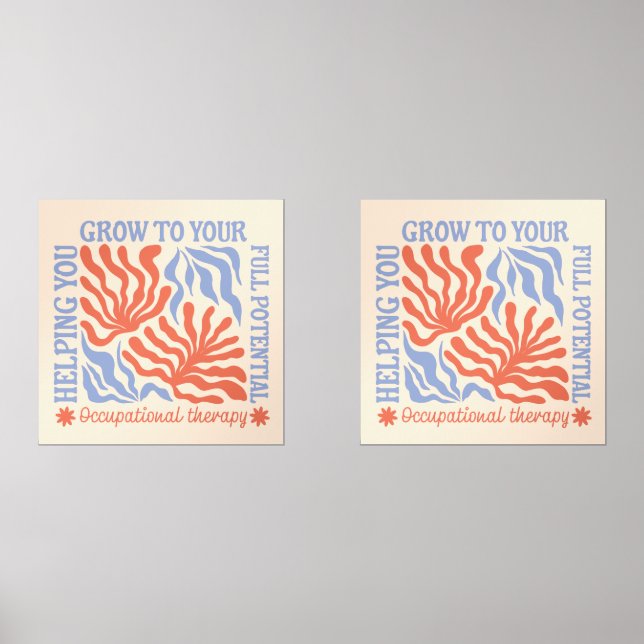 Sets De Impresiones Terapia ocupacional Floral retro | Terapia (Anverso)