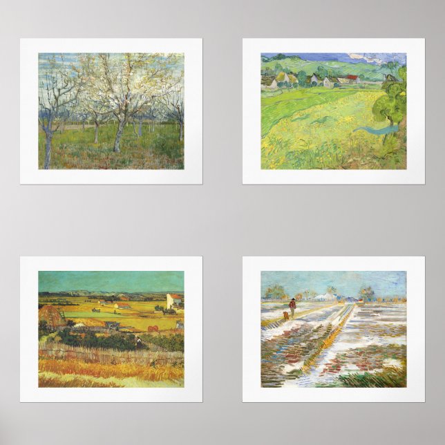 Sets De Impresiones Van Gogh Four Seasons Fine Art Landscapes (Anverso)