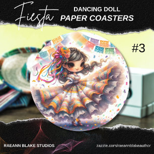 Sets de Posavasos de Papel Muñeca Bailando Fiesta 