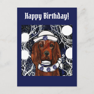 Setter Rojo Irlandés Tarjeta Postal