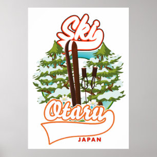 Seúl Corea del Sur Esquí logo Póster