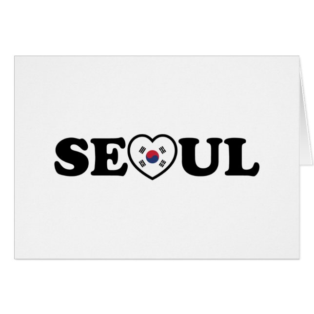 Seúl Love Heart Taegeukgi Flag Card (Anverso (Horizontal))