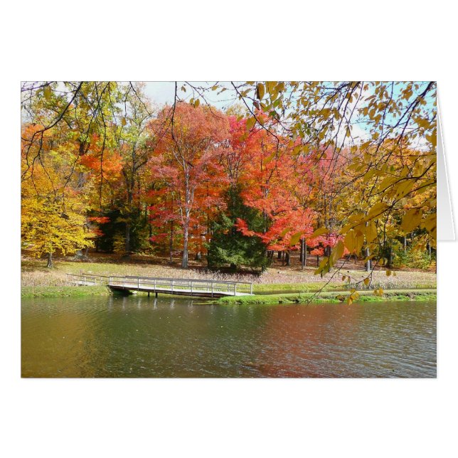 Seven Springs Fall Bridge III Autumn Landscape (Anverso (Horizontal))