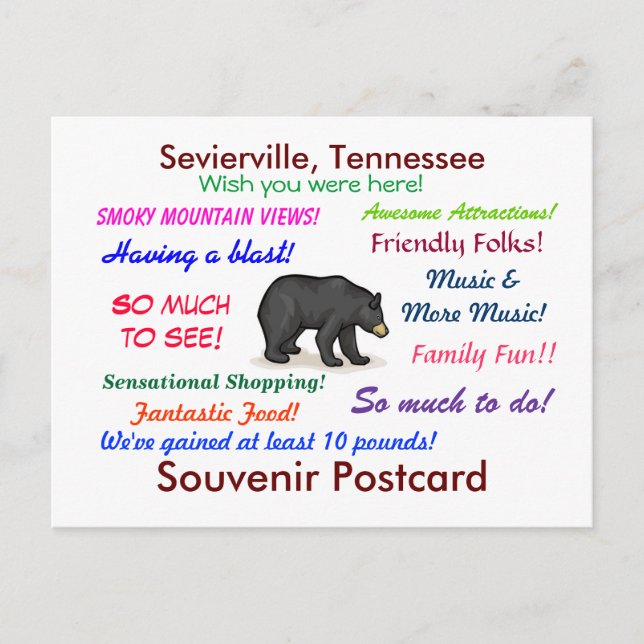 Sevierville, postal de Tennessee (Anverso)