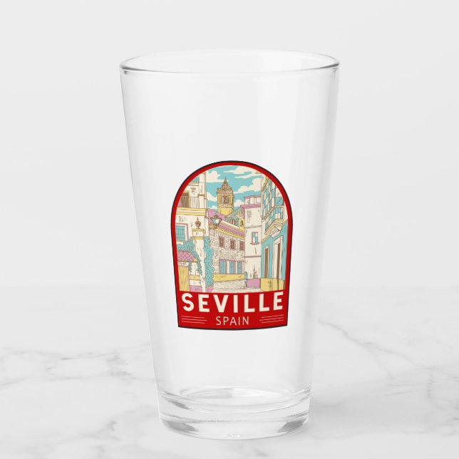 Sevilla España Viaje Retro Emblem (Anverso)
