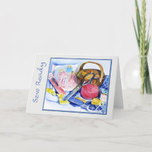 Sew Ready, Watercolor, tarjeta plegada 7x5