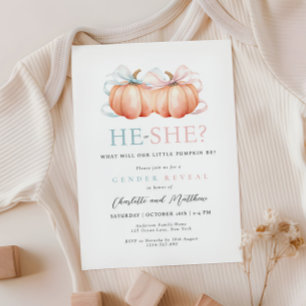 Sexo azul rosado de la piel de calabaza Invitación