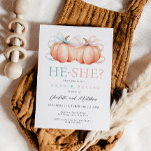 Sexo azul rosado de la piel de calabaza Invitación