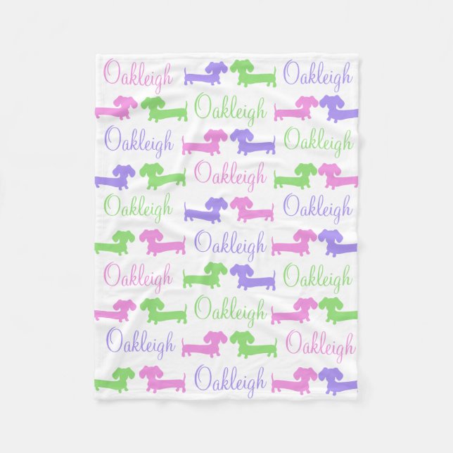 Sexo de Dachshund: manta de guardería neutra (Anverso)