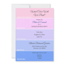 Sexo de pintura de pintura revelar invitación azul