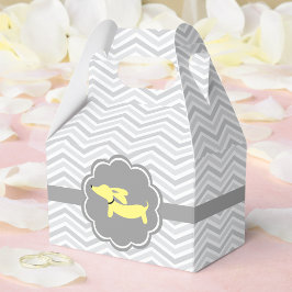 Sexo Neutral Dachshund Bebé Caja de Favor Amarillo